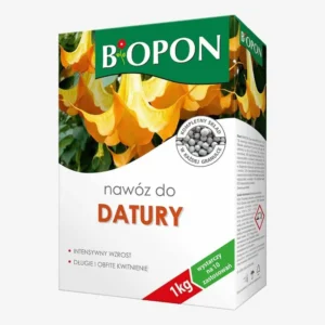 Biopon nawóz do datury 1 kg – granulowany, wspiera intensywny wzrost oraz długie i obfite kwitnienie, wystarcza na 10 zastosowań.