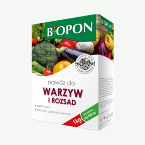 Biopon nawóz do warzyw i rozsad 1 kg – granulowany, zapewnia obfite plony i dorodne, smaczne warzywa, wystarcza na 40 m²