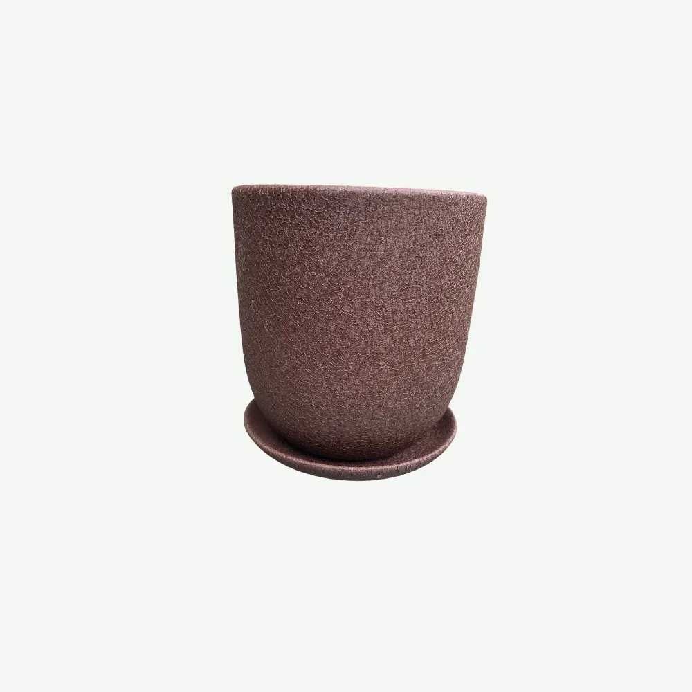 Doniczka ceramiczna 13 cm brąz - obrazek 3