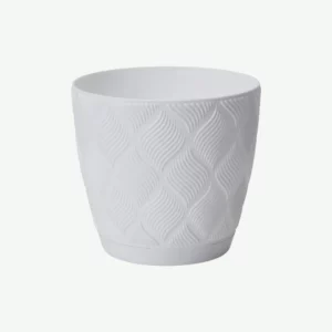 Doniczka Flow Petit Eco z podstawką 15 cm biały