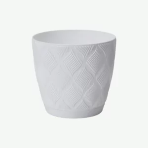 Doniczka Flow Petit Eco z podstawką 17 cm biały