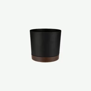 Doniczka Hoover z podstawką 25 cm czarny Verdenia